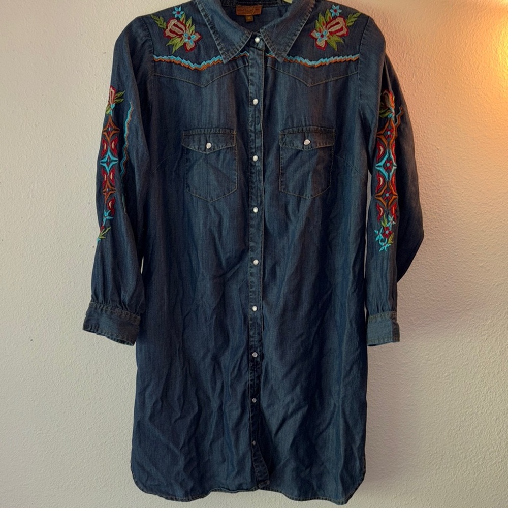Scully Denim Embroidered Dress